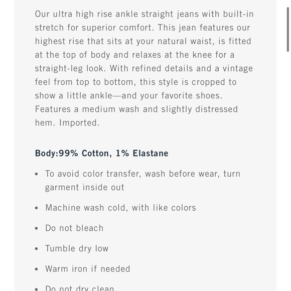 Abercrombie and Fitch Ultra High Rise Straight Jean Size 25/0 Regular - Picture 7 of 10